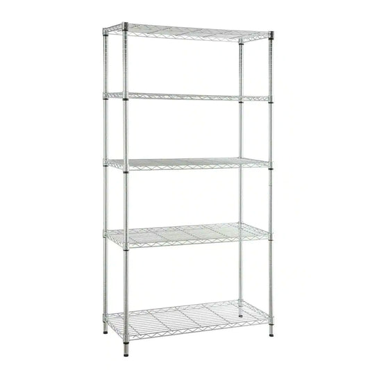 5-Tier Steel Wire Shelving Unit in Chrome (36 In. W X 72 In. H X 16 In. D)