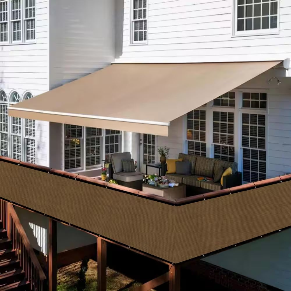 3 X 10 Ft. Privacy Fence Screen Heavy-Duty 90% Blockage Shade Cover Fencing Net for Wall Garden Gazebo Backyard Brown