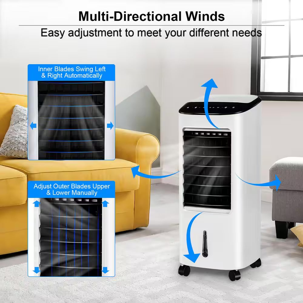 3-In-1 Evaporative Air Cooler Fan Portable Air Conditioner W/ Remote Control 7.5-Hour Timer Home Office