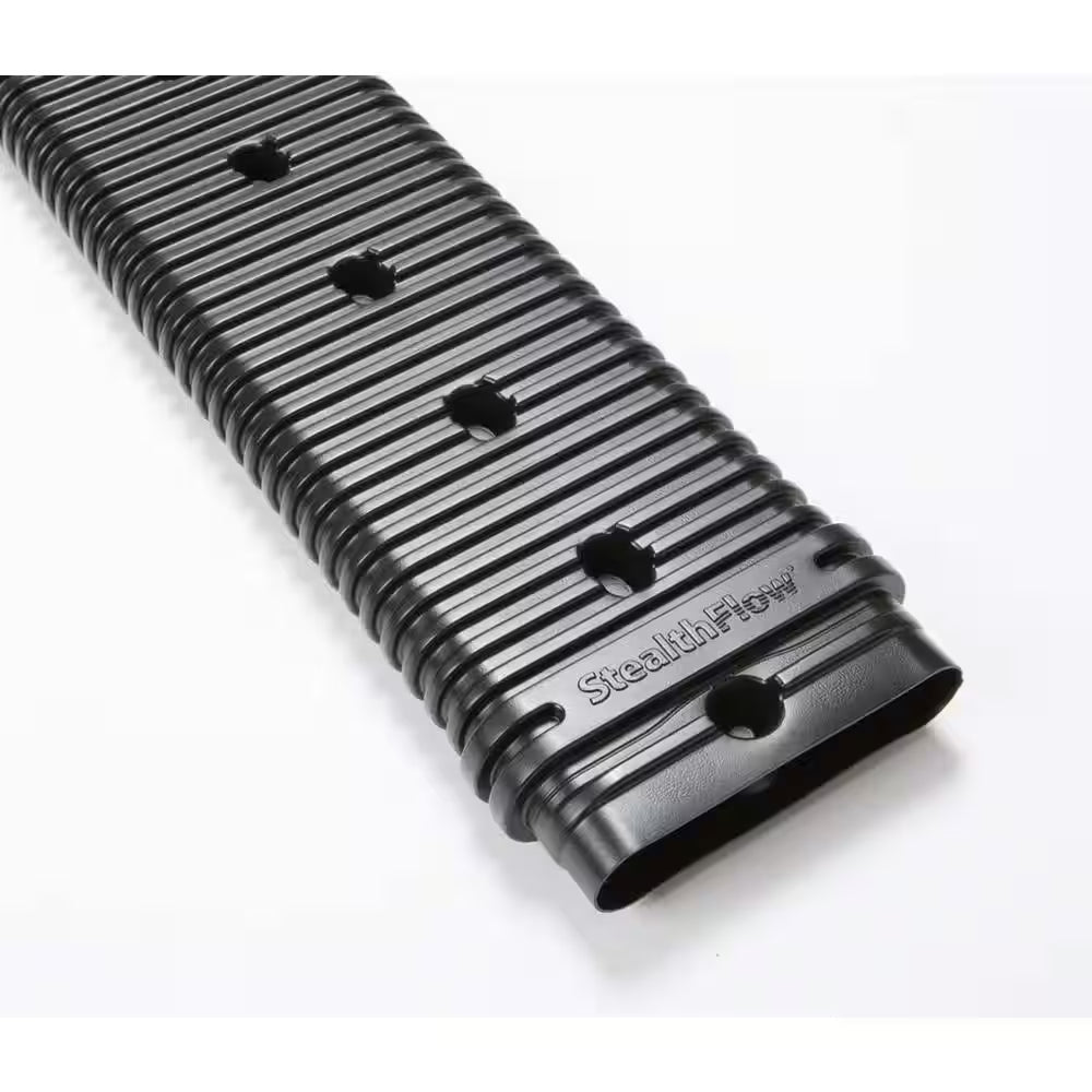 Stealth Flow 60 In. Black Vinyl Low Profile Downspout Extension Only