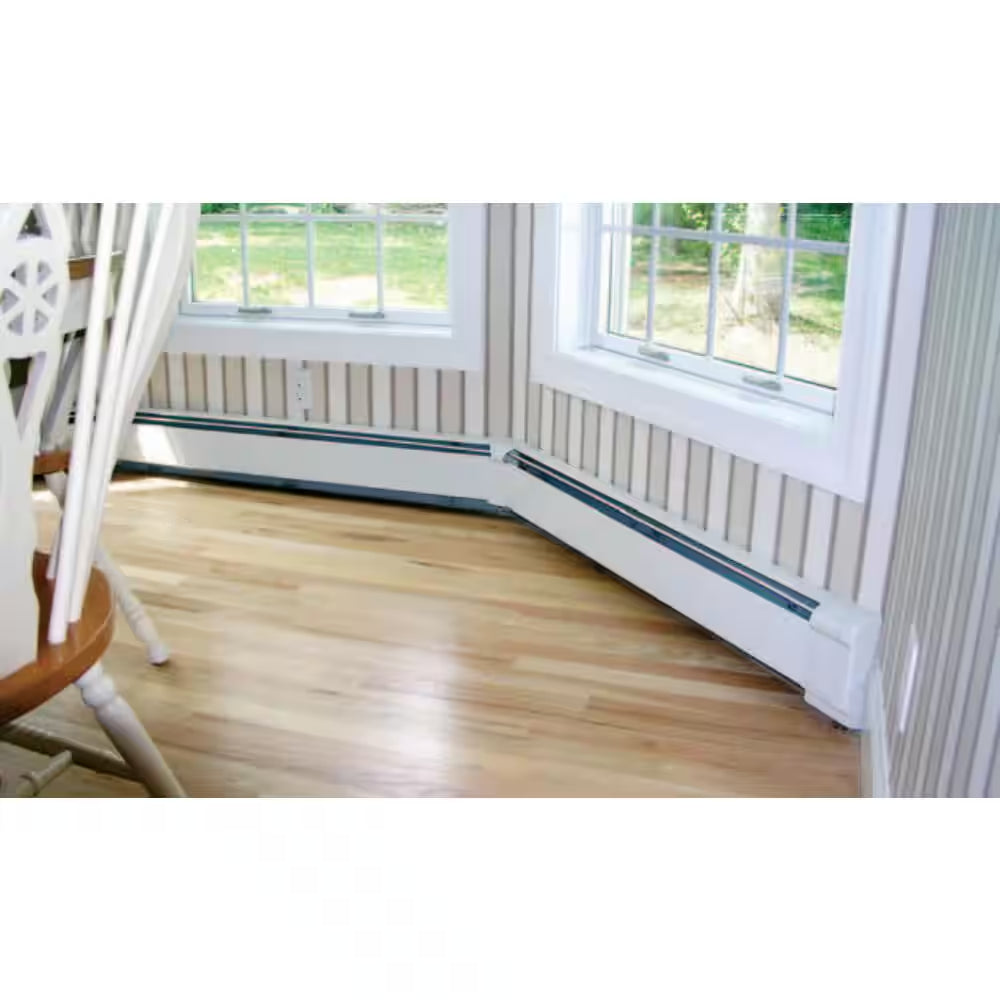 Fine/Line 30 2 Ft. Hot Water Baseboard with Fully Assembled Element and Enclosure in Nu White