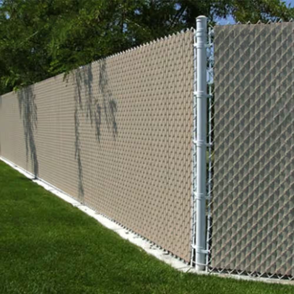 250 Ft. Roll Economy Vinyl Fence Weave Beige with 100 Brass Fasteners
