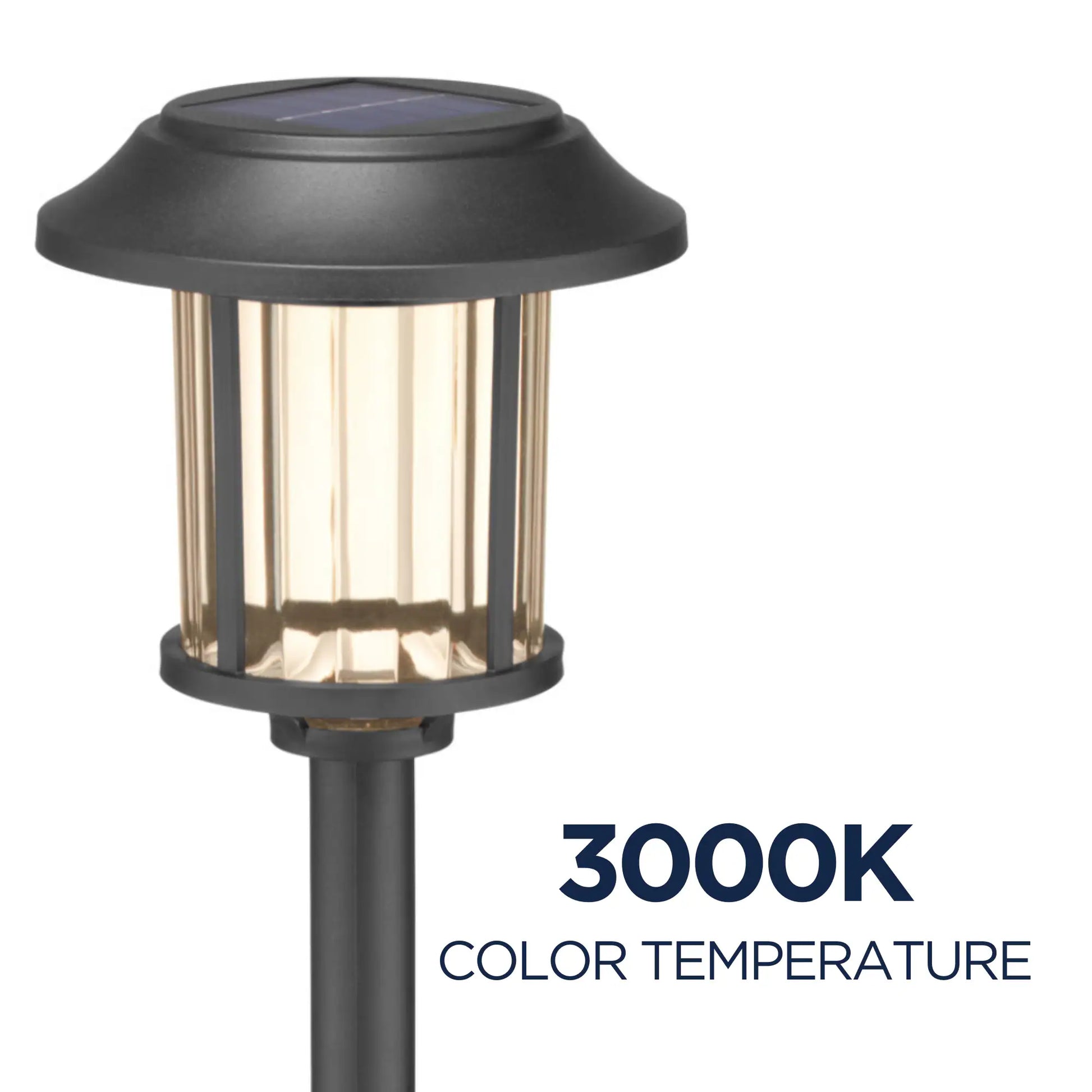 6 -Pack 10 -Lumens Matte Black Solar LED Outdoor Path Light Kit with Dusk-To-Dawn Sensor 3000-K