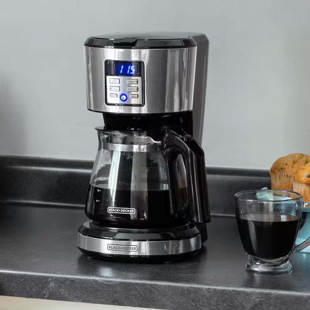 12-Cup Silver Accents Programmable Coffeemaker with Vortex Technology