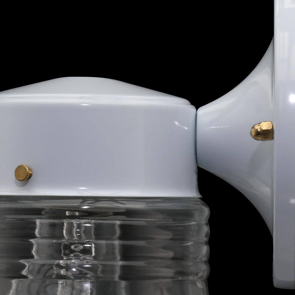 7.2 In. 1-Light Matte White Jelly Jar Outdoor Wall Lantern Sconce