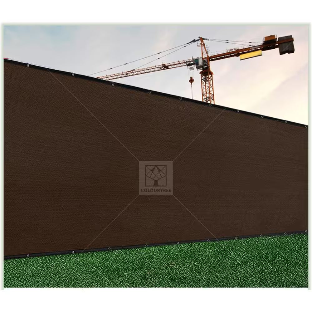 3 Ft. X 10 Ft. Brown Privacy Fence Screen Mesh Fabric Cover Windscreen with Reinforced Grommets for Garden Fence