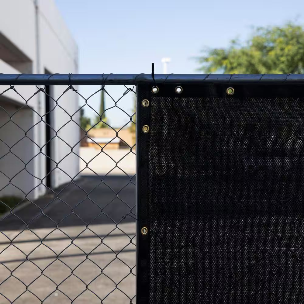 4 Ft. H X 50 Ft. W Black Fence Outdoor Privacy Screen with Black Edge Bindings and Grommets