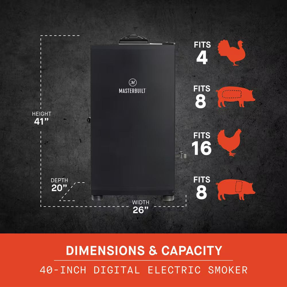 40" Inch Digital Electric Smoker in Black