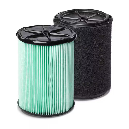 Genuine VF6000 HEPA Material and VF7000 Wet Foam Wet Dry Vac Filters for Most 5-16 Gal.  Shop Vacuums (2-Pack)