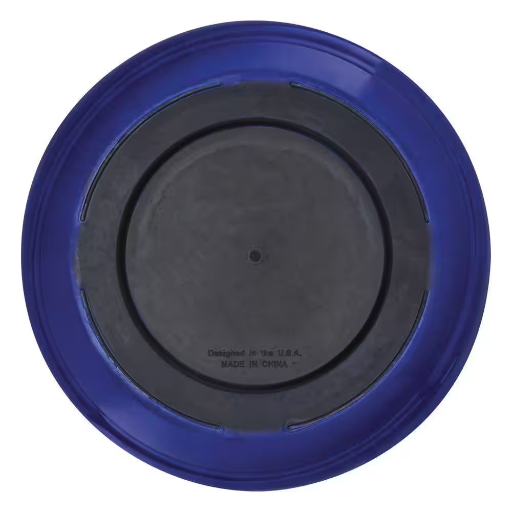 Delphine Large Blue Plastic Planter with Attached Saucer and Drainage Holes (18 In. L X 18 In. W X 15 In. H)