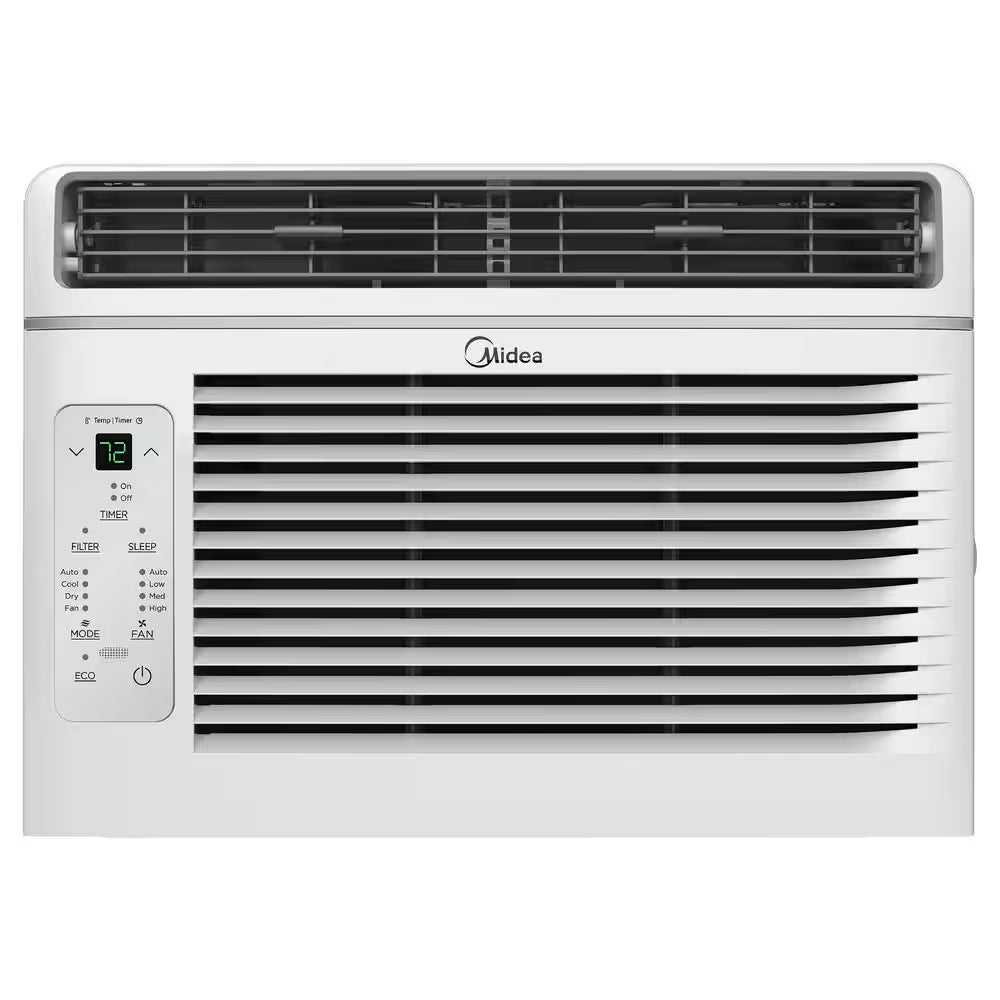 6,000 BTU Window AC Cools up to 250 Sq. Ft. with Remote, Sleep Mode, Timer, Drain Hose and Wi-Fi in White