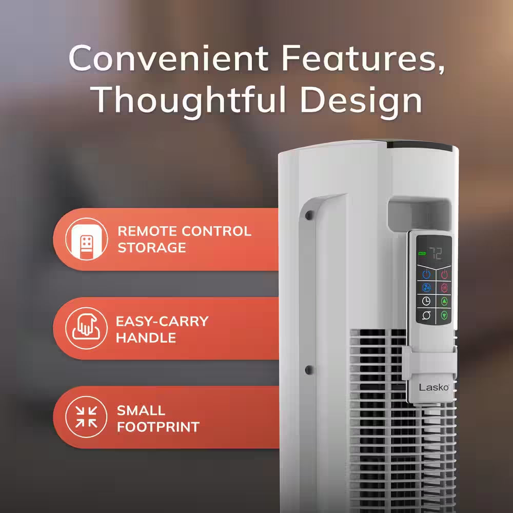 All Season 1500-Watt Electric Oscillating Space Heater and Fan Combo Tower with Remote Control