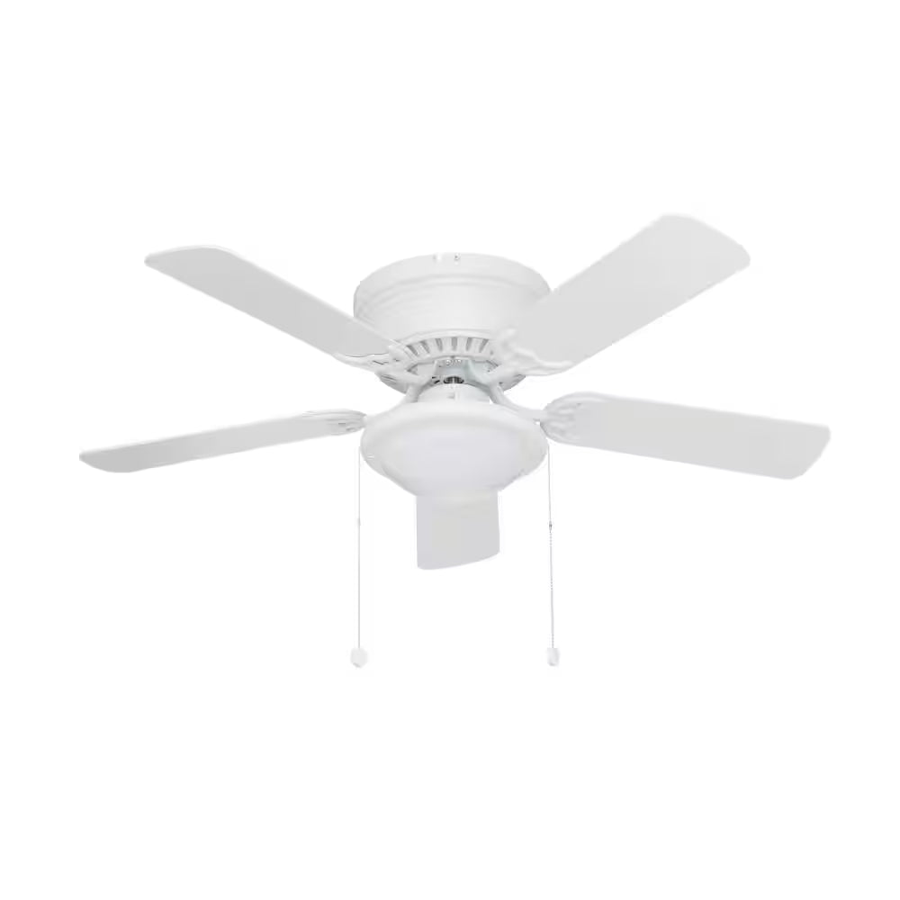 Hugger 44 In. LED Matte White Ceiling Fan