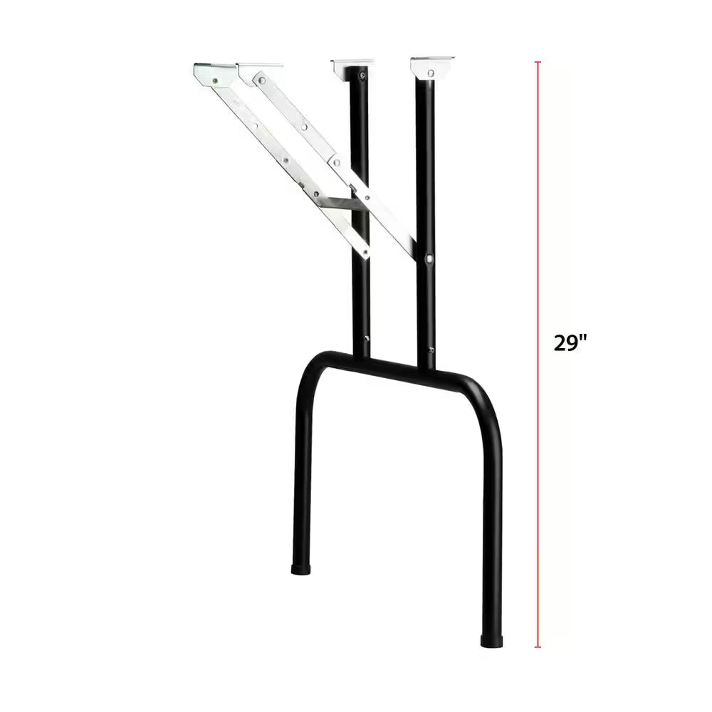 Folding Banquet Table Leg, Black, Set of 2 - 29 In. H X 24 In. W - 16 Gauge Steel - Mounting Hardware Included
