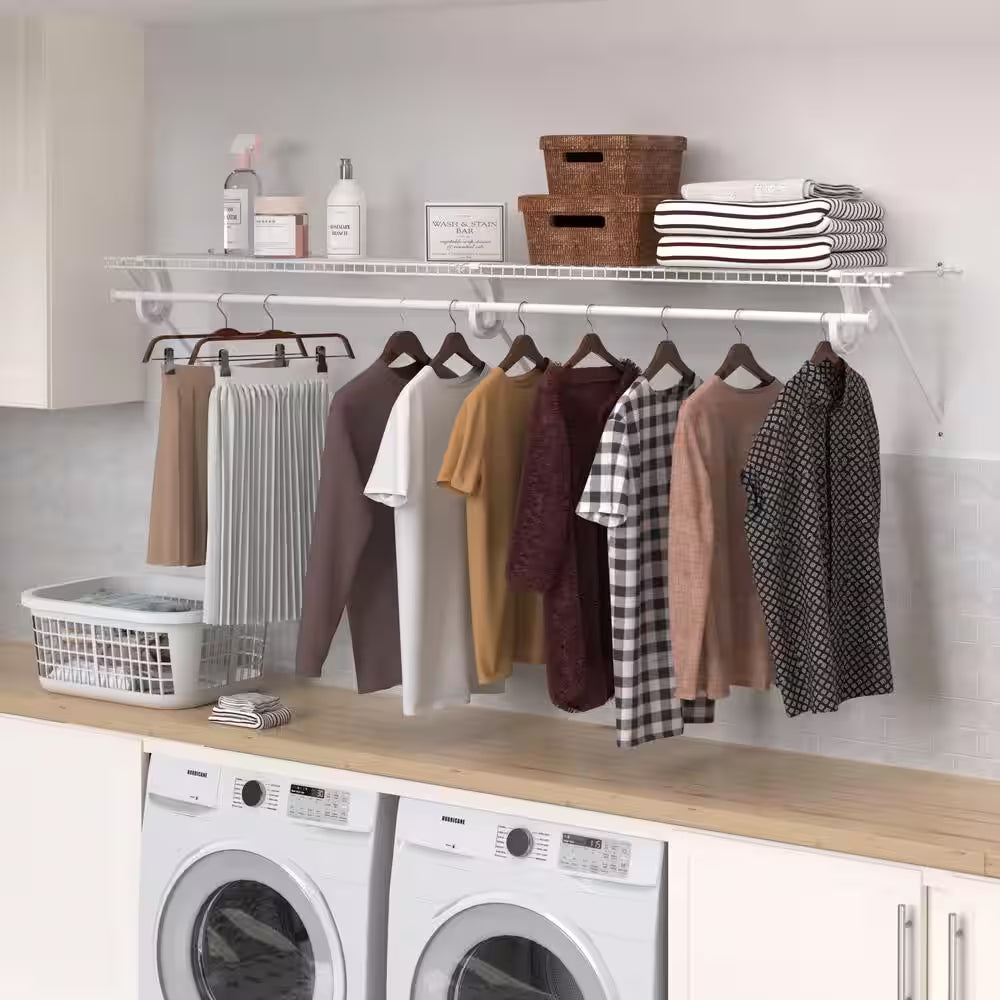 Superslide 72 In. L X 12 In. D White Wire Closet Shelf