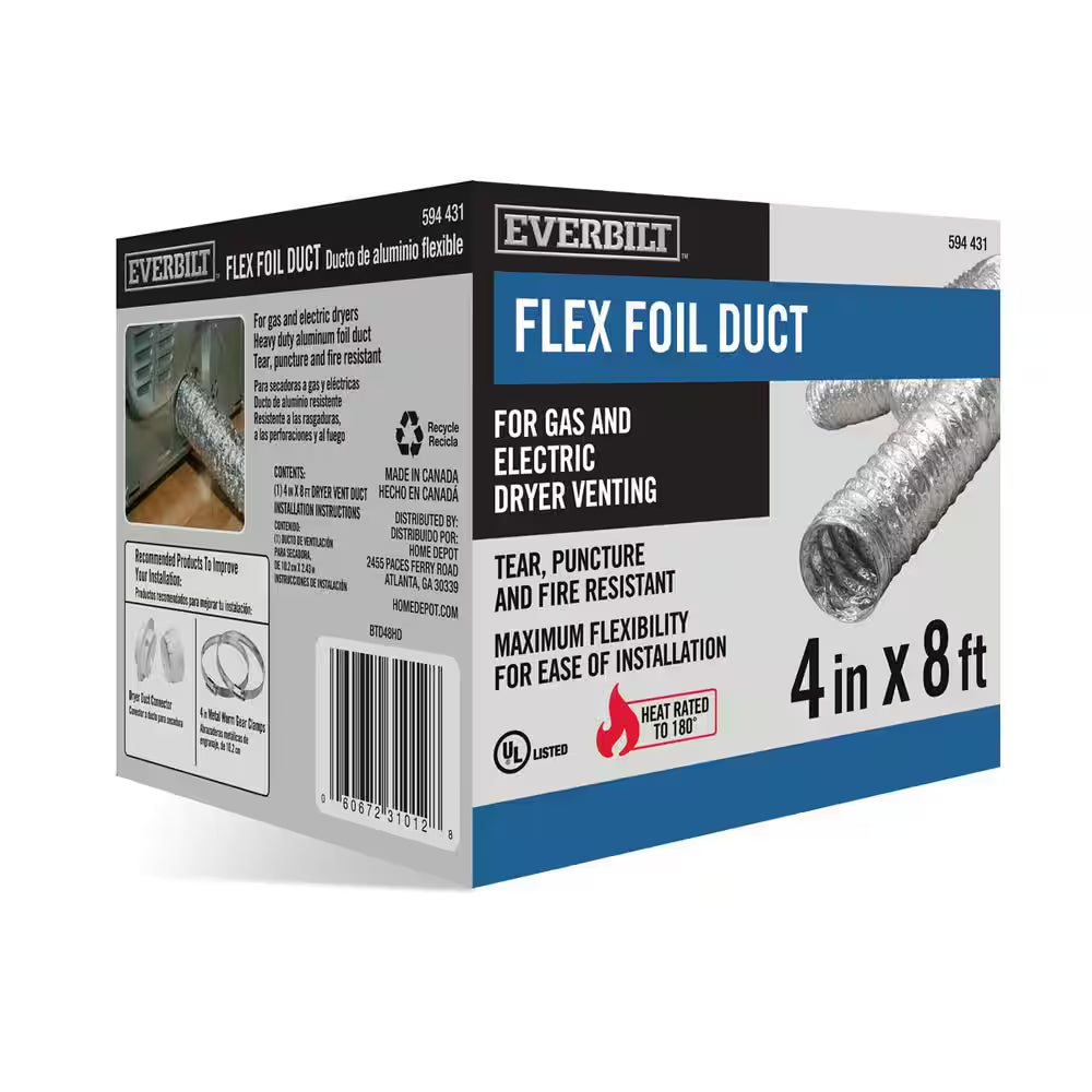 4 In. X 8 Ft. Flexible Aluminum Dryer Vent Duct