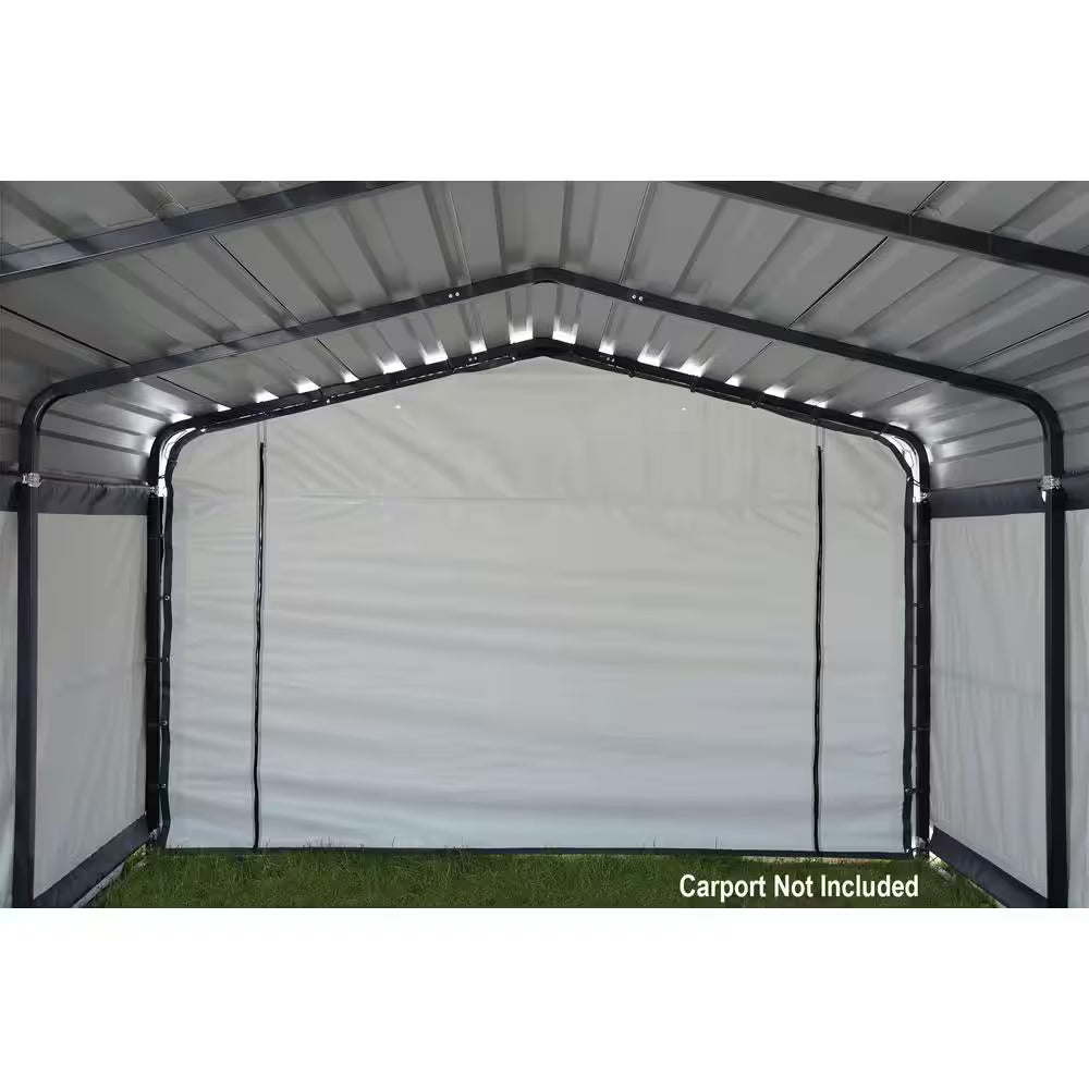 10 Ft. W X 15 Ft. D Enclosure Kit for Carport with Convenient Drive-Through Access and Heat-Sealed Seams