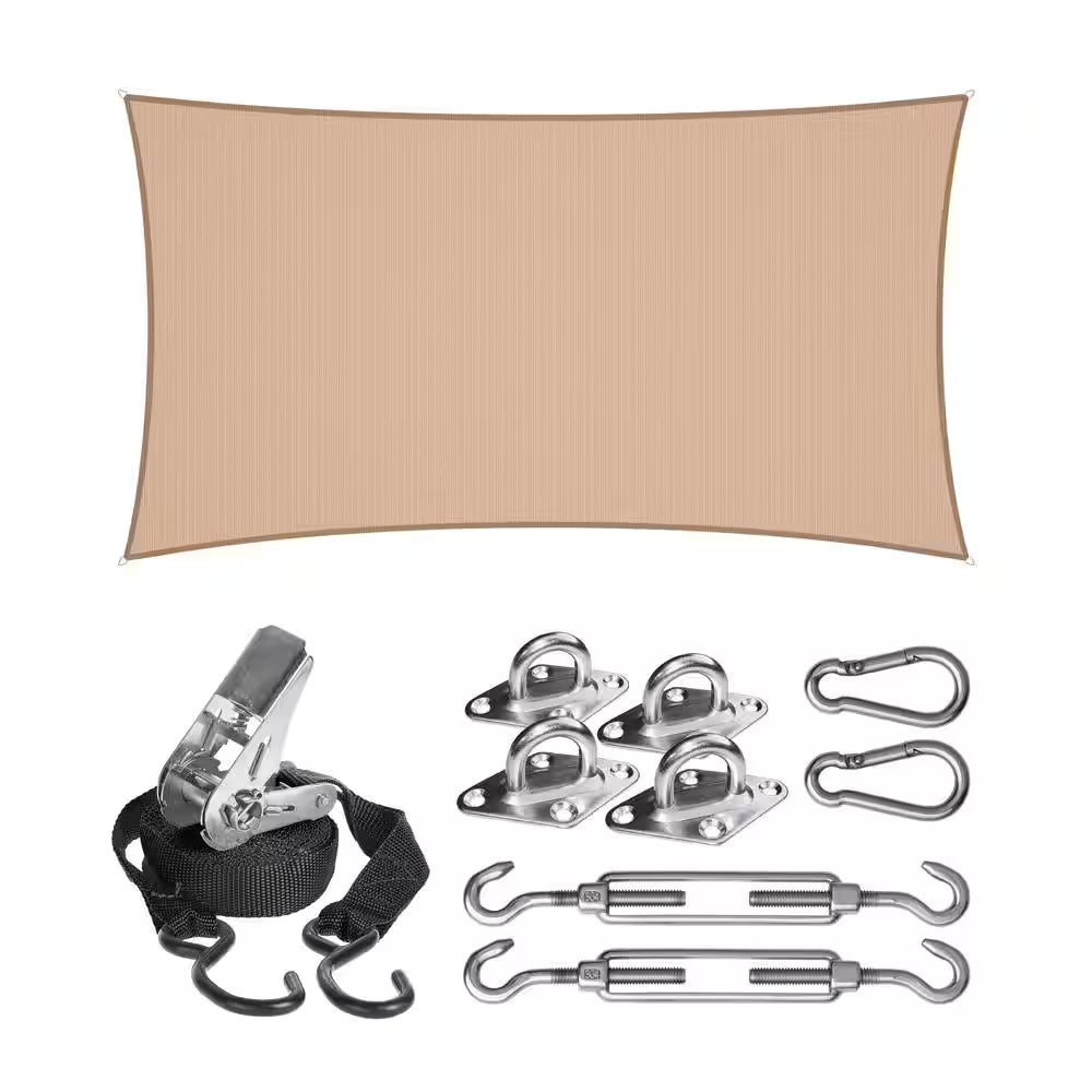 Premium Rectangle16. 5 Ft. X 9.9 Ft. Beech Shade Sail Kit