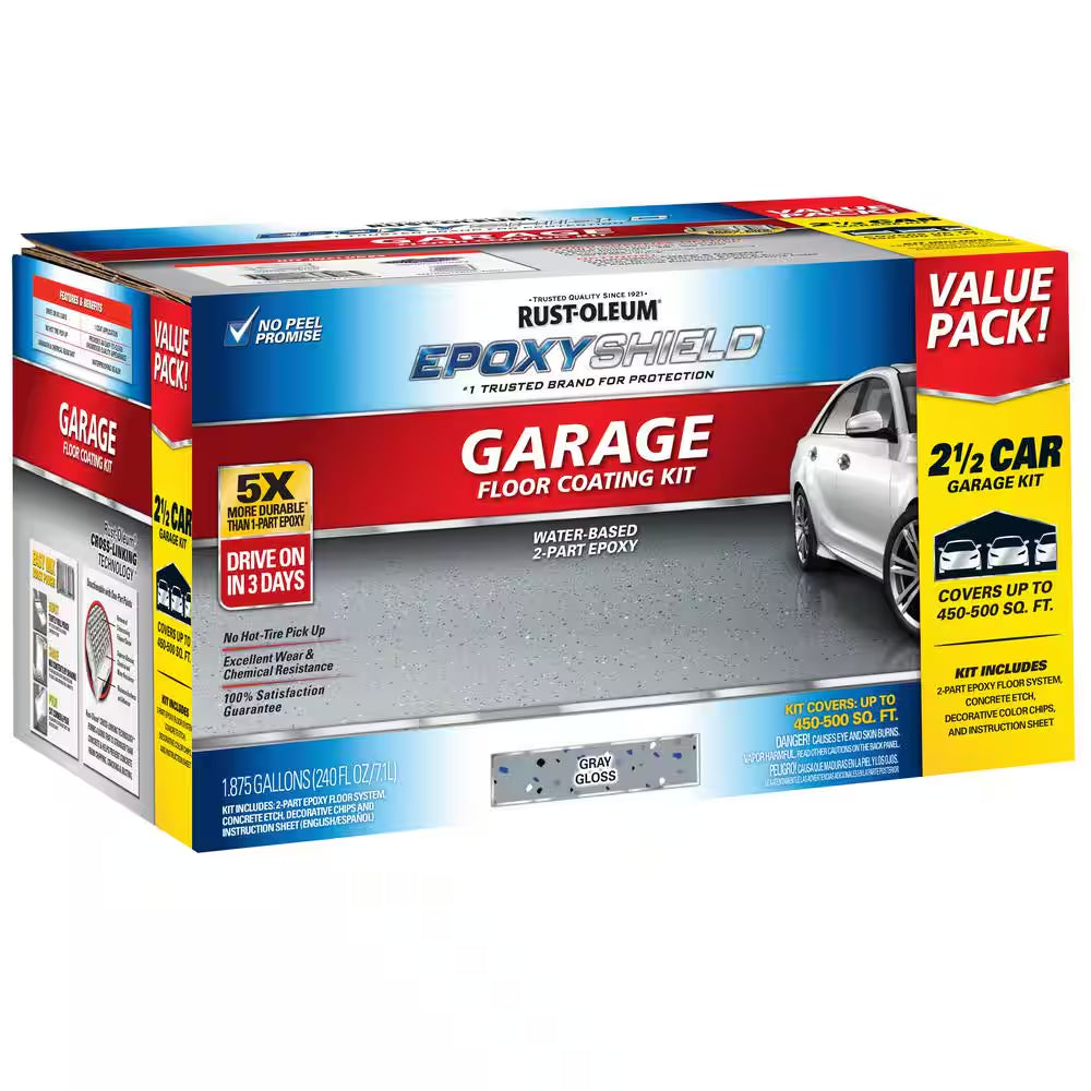 Epoxyshield 240 Oz. Gray High-Gloss, Low Voc 2-Part Epoxy Concrete Basement and Garage Floor Kit
