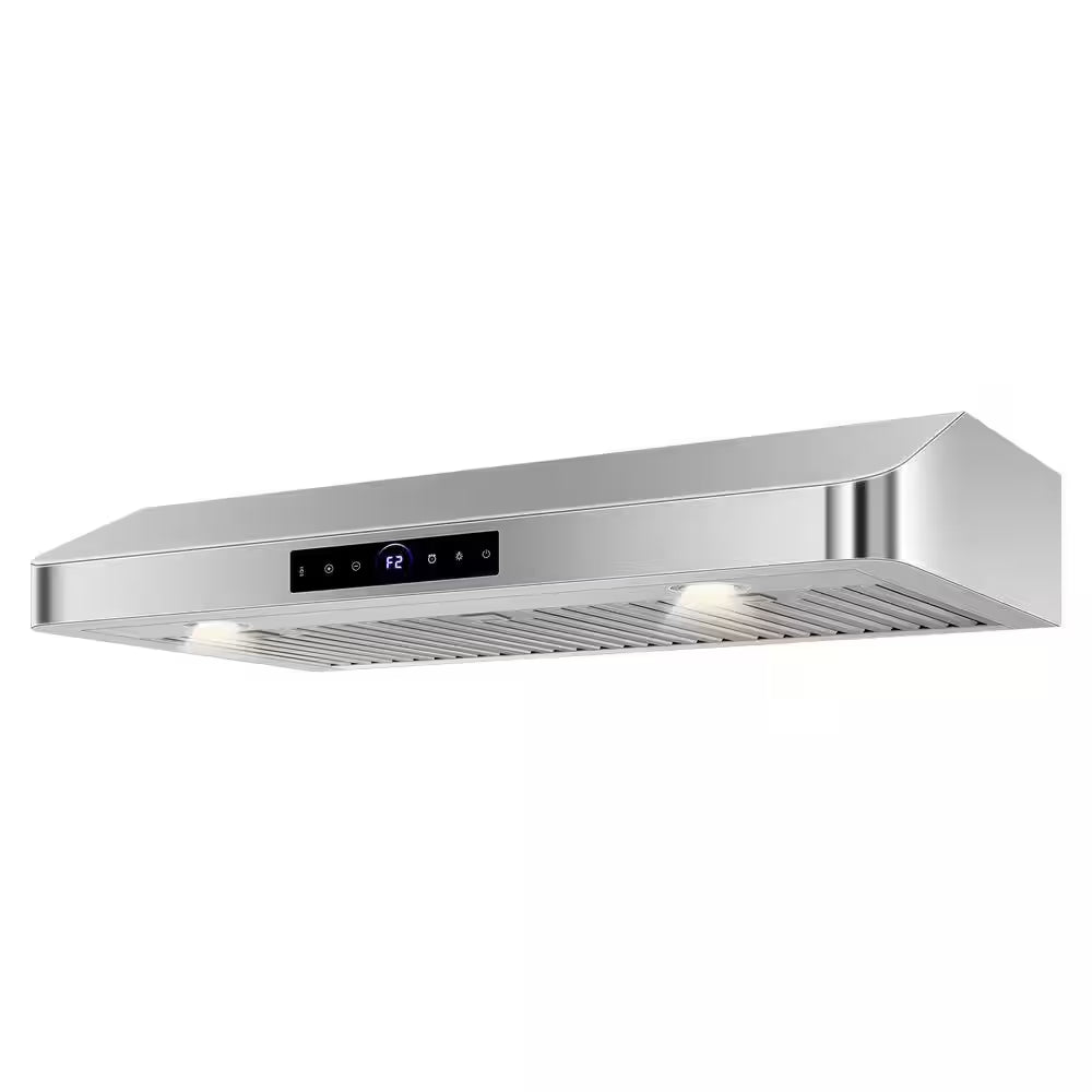 36 In. 1200 CFM Convertible under Cabinet Range Hood in Stainless Steel with 4-Speed Settings, Built-In Oil Cup