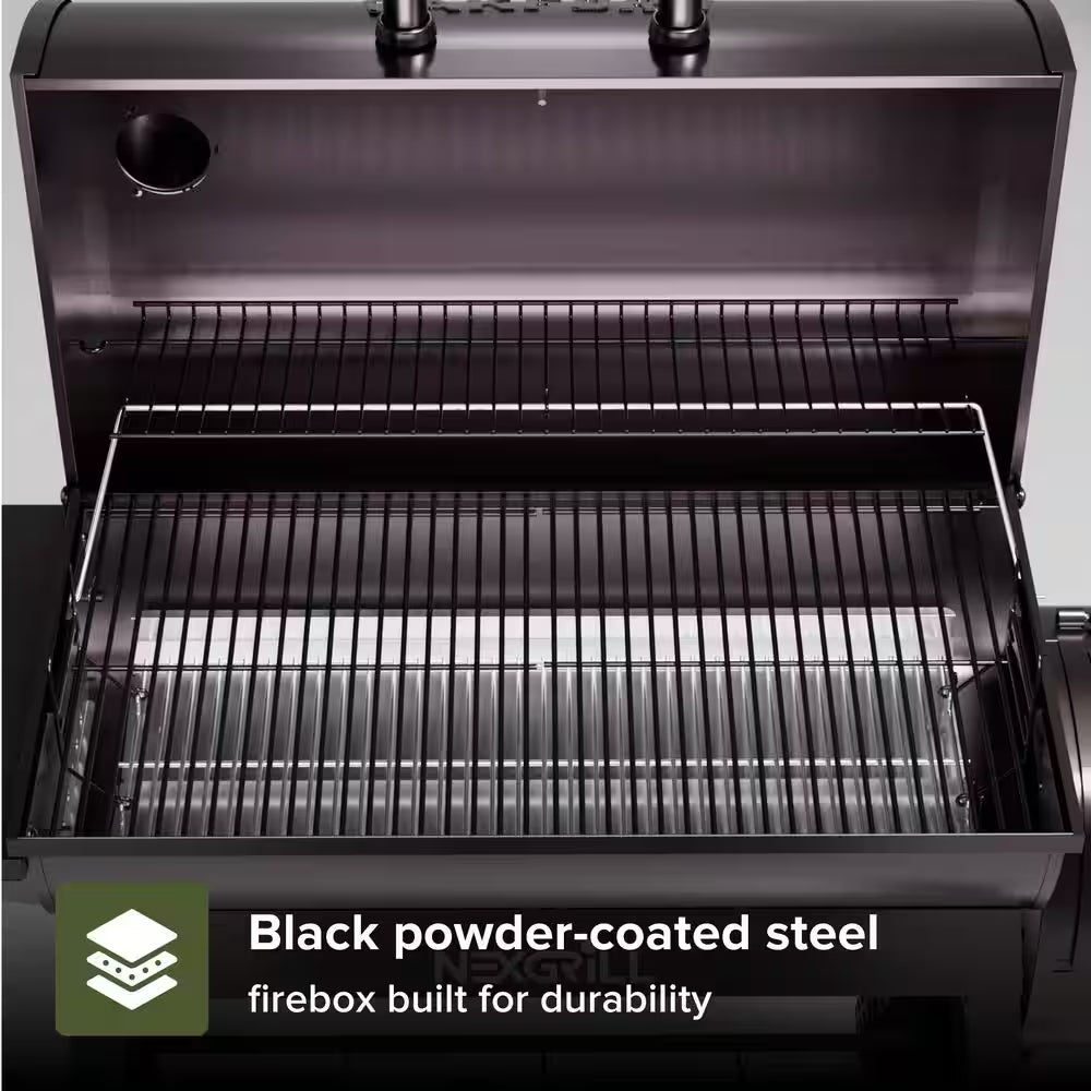 Oakford Outpost 29-Offset Smoker Charcoal Grill in Black