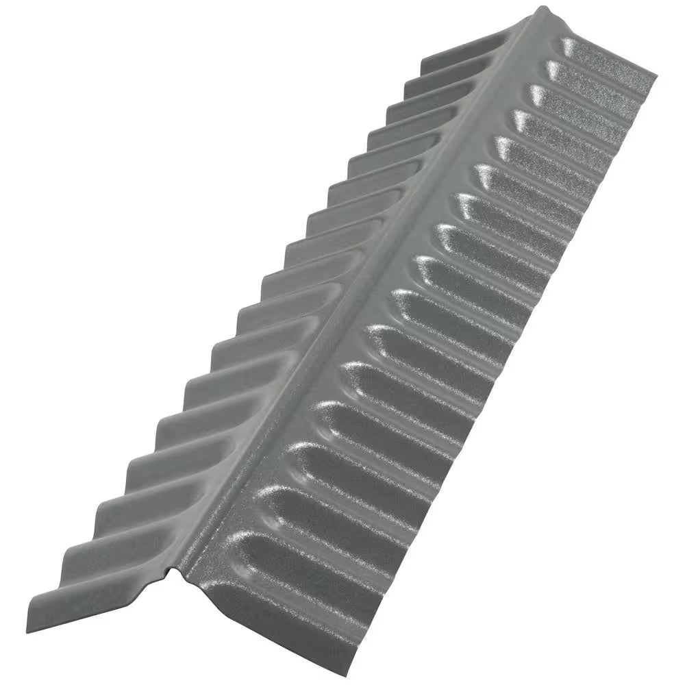 4 Ft. Polycarbonate Ridge Cap Flashing in Castle Gray