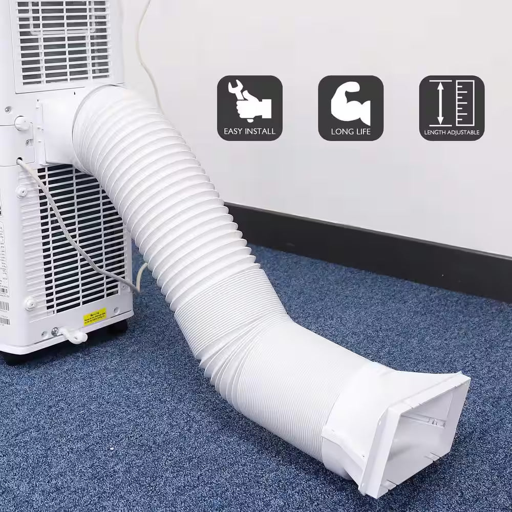5 In. X 6.5 Ft. Non-Insulated Flexible Exhaust Hose for Portable Air Conditioner, Counter-Clockwise