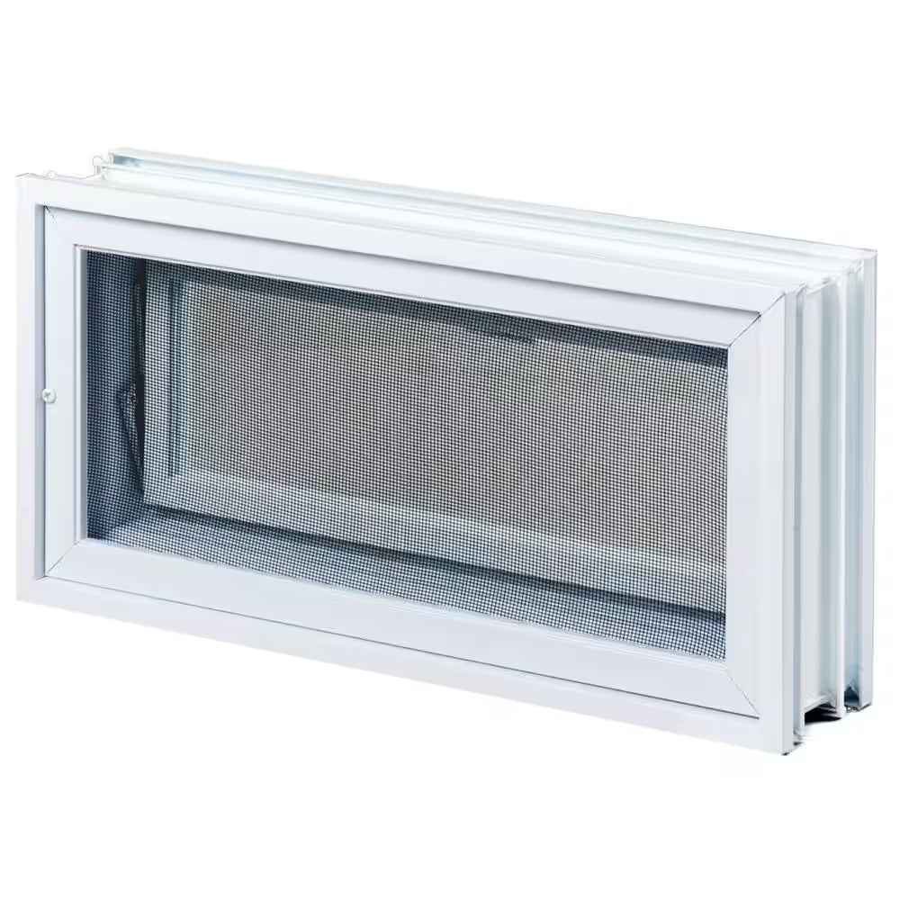 31 In. X 21.25 In. X 3.125 In. Frameless Wave Pattern Vented Glass Block Window
