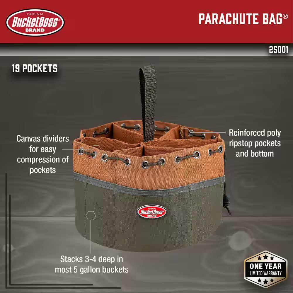 10 In. Parachute Parts Tool Bag in Brown