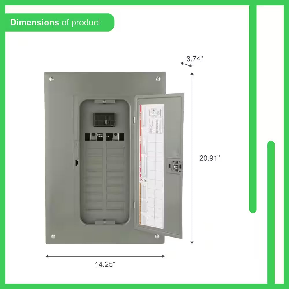 Homeline 100 Amp 20-Space 40-Circuit Indoor Main Breaker Plug-On Neutral Load Center with Cover(Hom2040M100Pcvp)