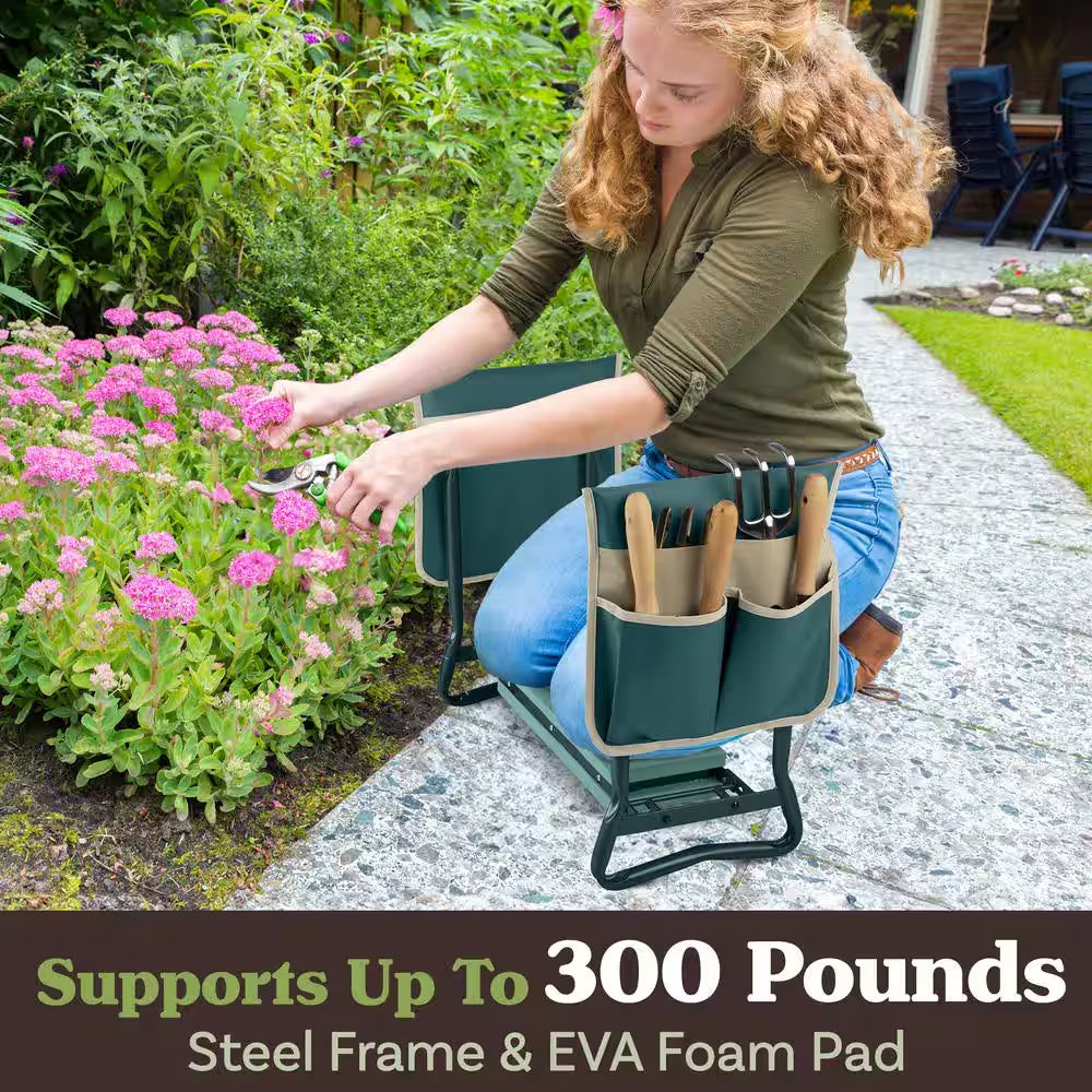 Gardening Kneeling Bench with Tool Pouches