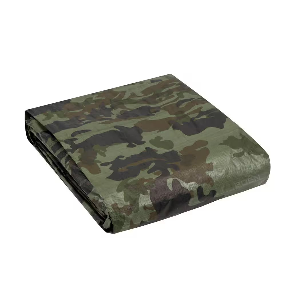 10 Ft. X 12 Ft. Multi-Purpose Camouflage Poly Tarp Cover 6 Mil Thick Weave Material, Waterproof