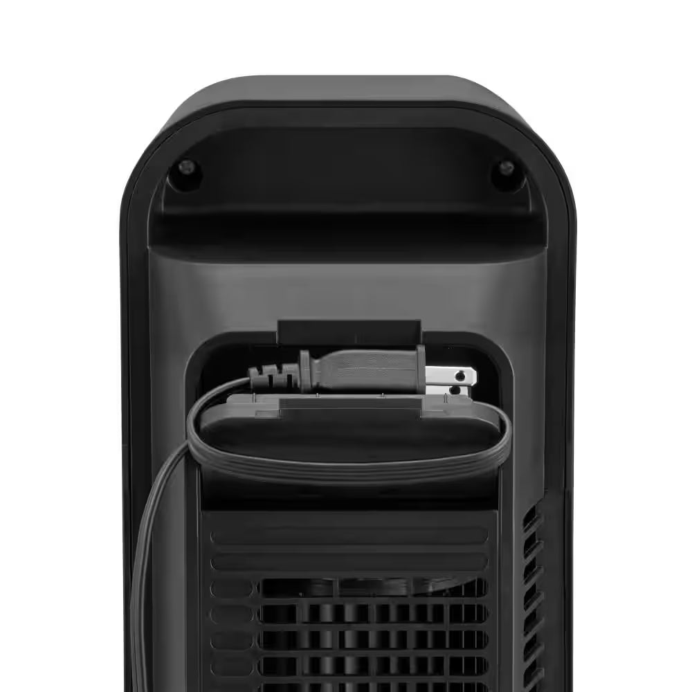 36 In. 4-Speed Oscillating Tower Fan in Black with Remote Control and Easy Carry Handle