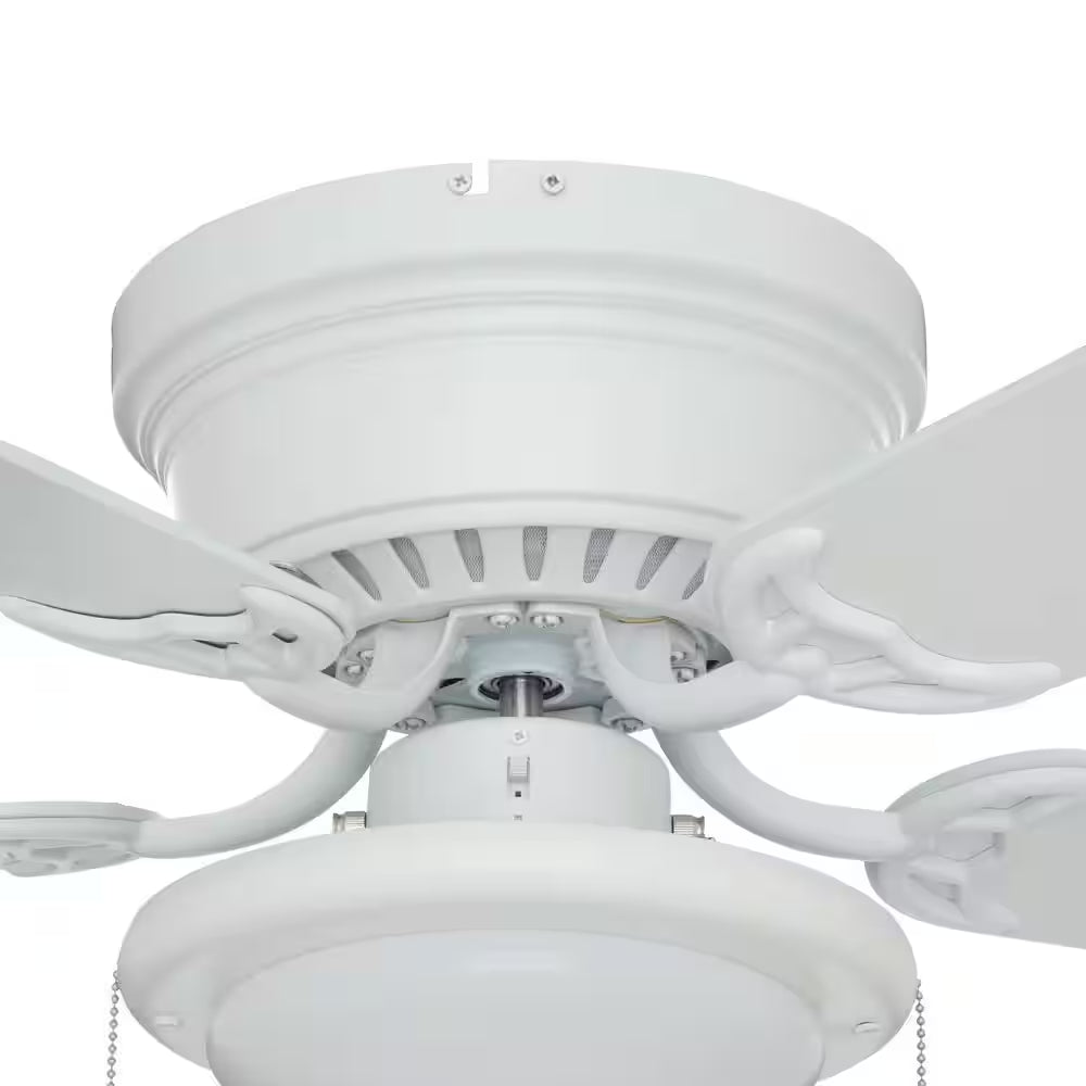 Hugger 44 In. LED Matte White Ceiling Fan