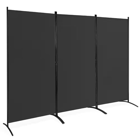 6 Ft. Black 3-Panel Room Divider