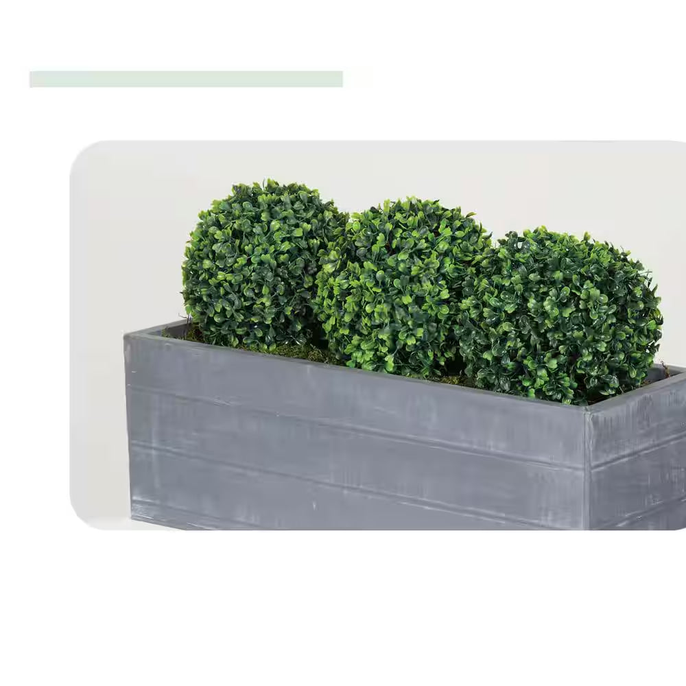 20 In. 2 Piece Artificial Boxwood Tree Ball UV Proof Faux Topiary Ball Lifelike Greenery Balls Outdoor Indoor
