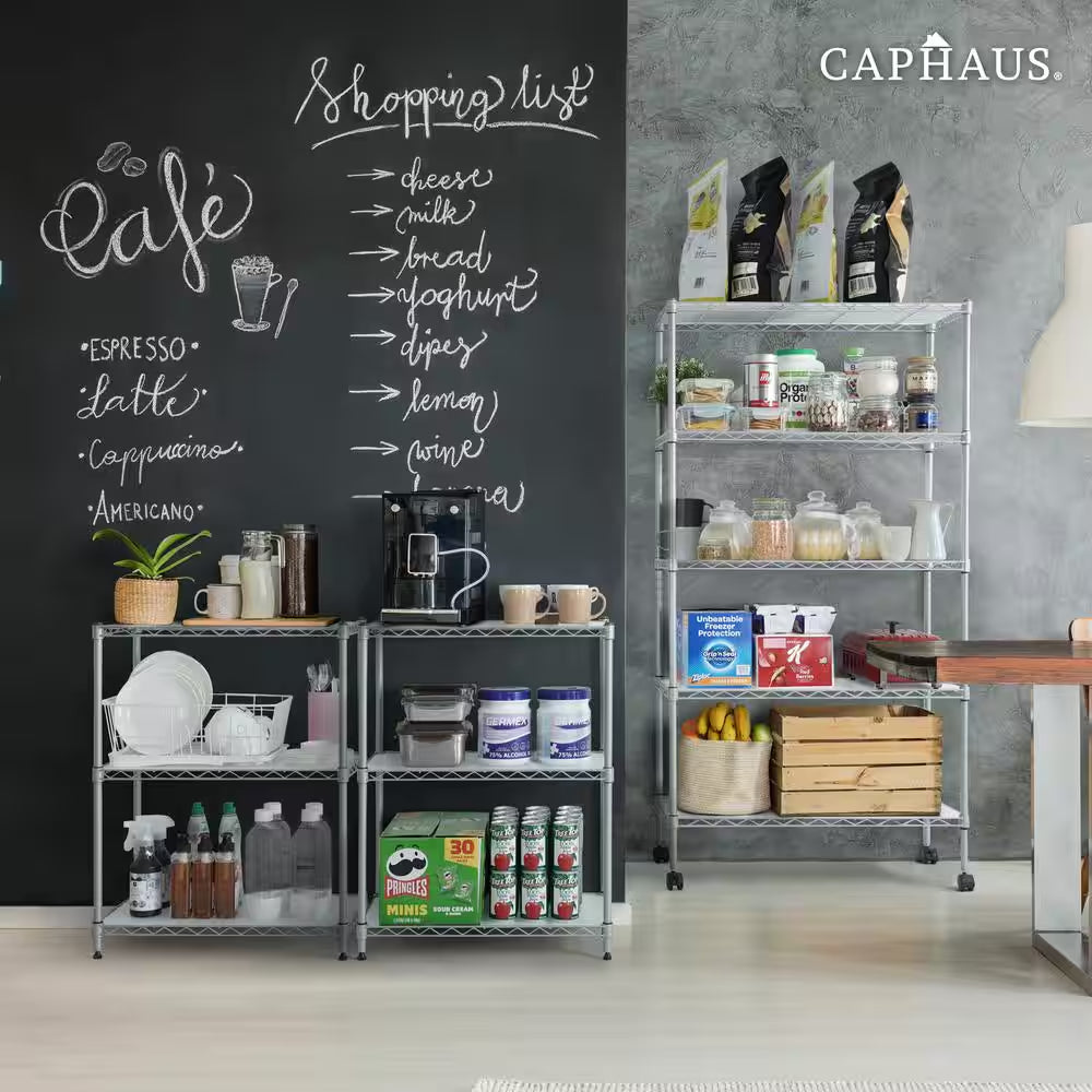 Black 3-Tier Adjustable Height Welded Steel Garage Storage Shelving Unit with Liner (24 In. W X 30 In. H X 14 In. D)