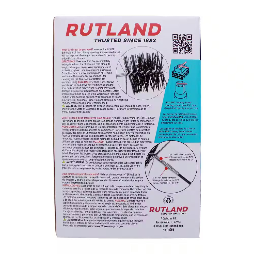 6 In. Chimney Sweep round Cleaning Poly Brush