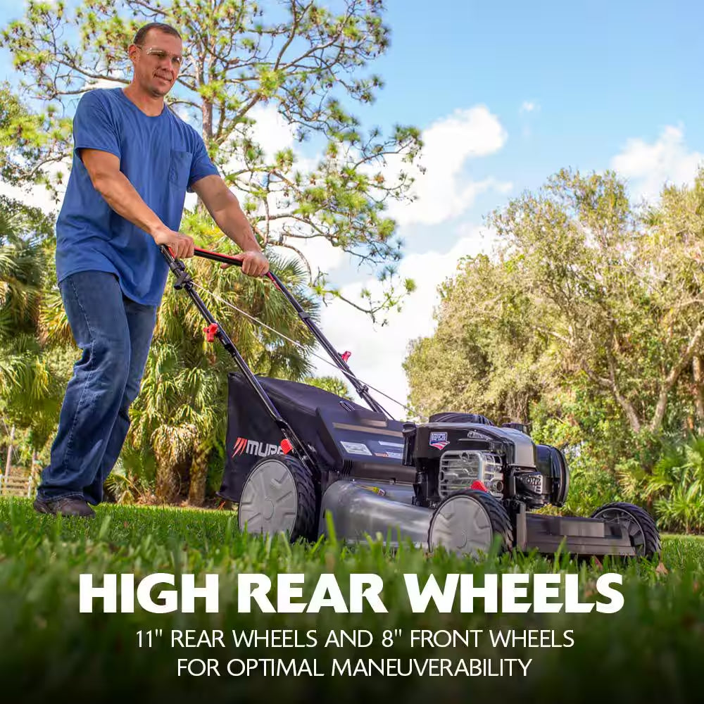 21 In. 140 Cc Briggs and Stratton Walk behind Gas Push Lawn Mower with Height Adjustment and with Mulch Bag