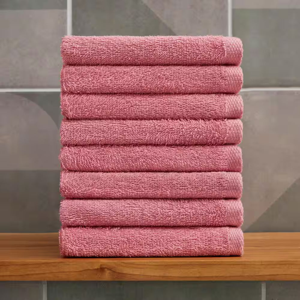 Cotton 8-Piece Rose Washcloth Set
