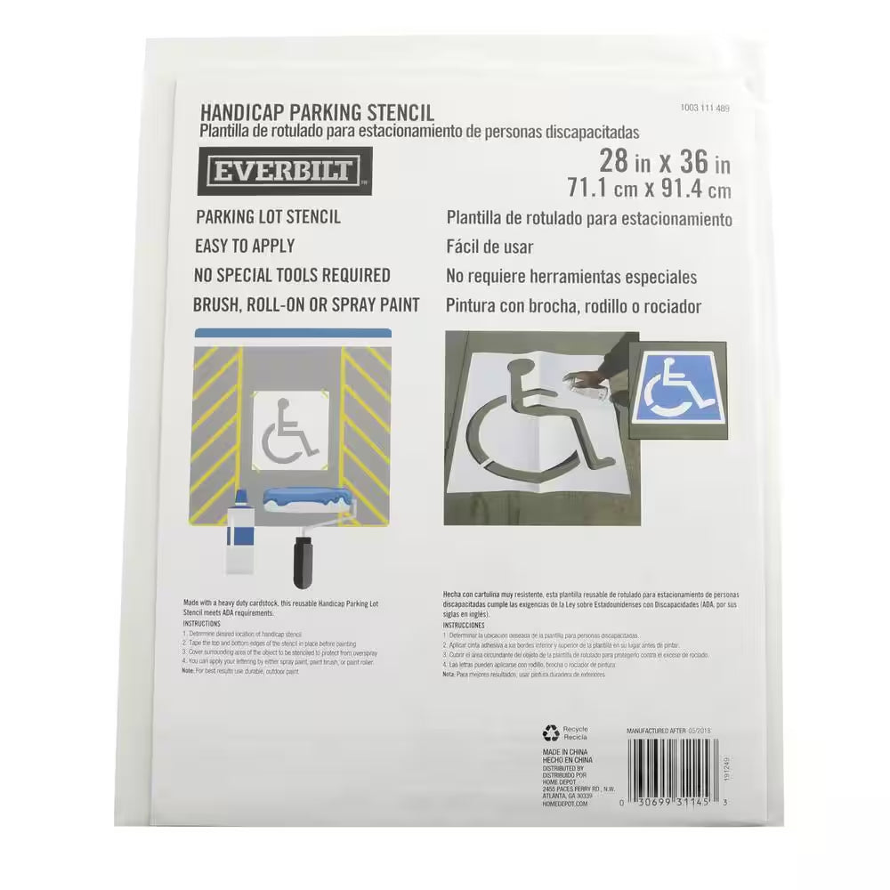 30 In. X 36 In. Handicap ADA Parking Lot Stencil