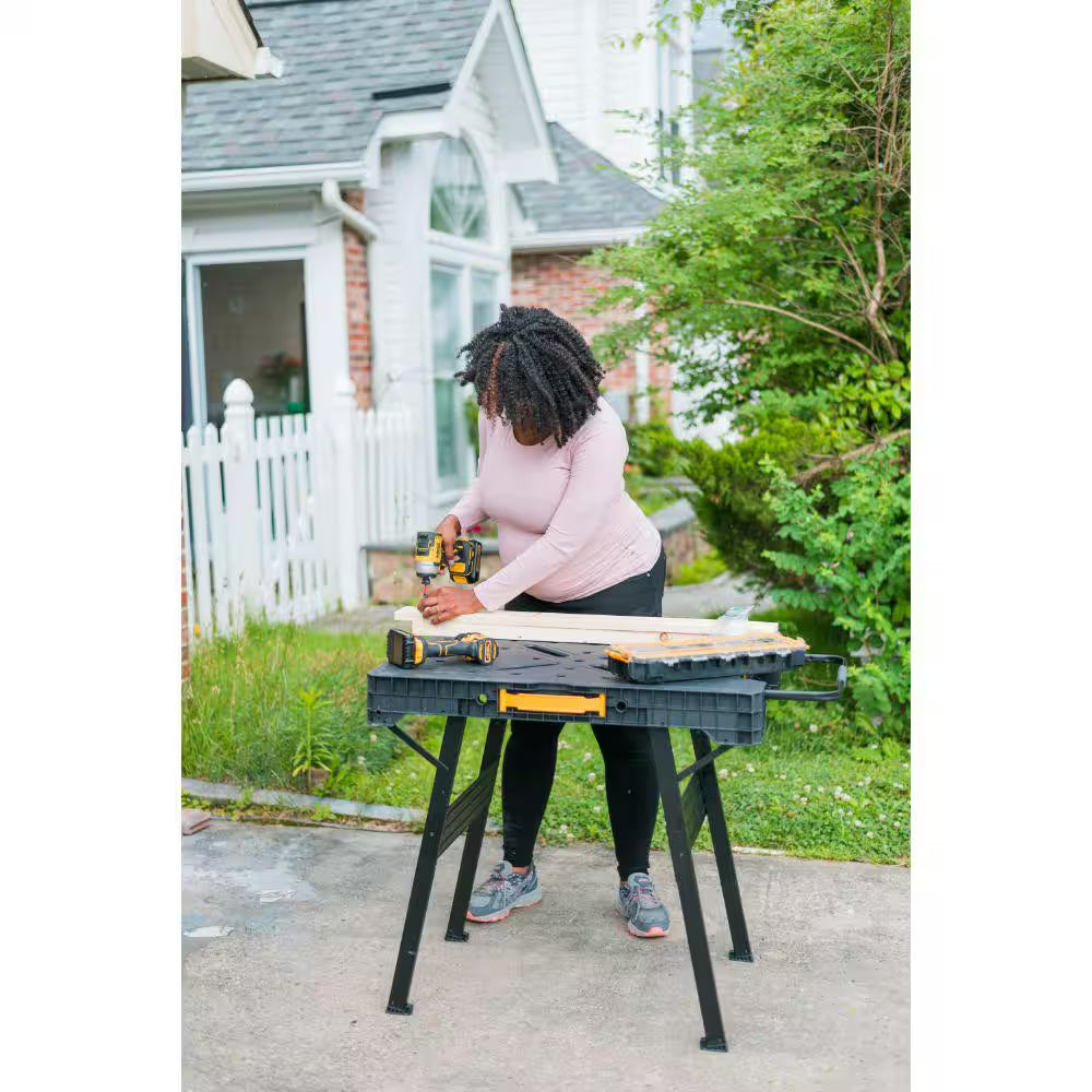 33 In. H Plastic Folding Portable Sawhorse Workbench