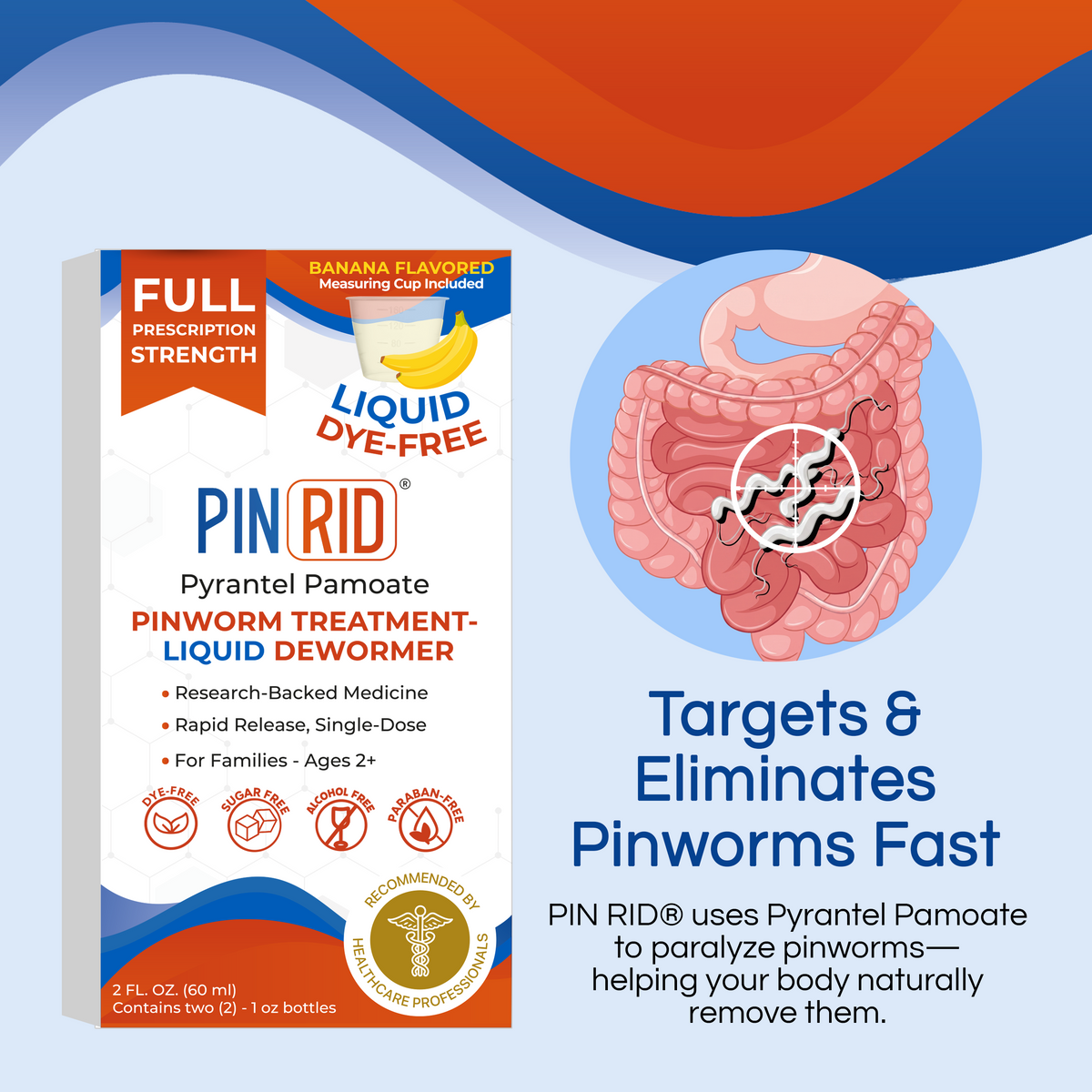 PIN RID Pyrantel Pamoate 144 mg/mL Pinworm Treatment 2 oz