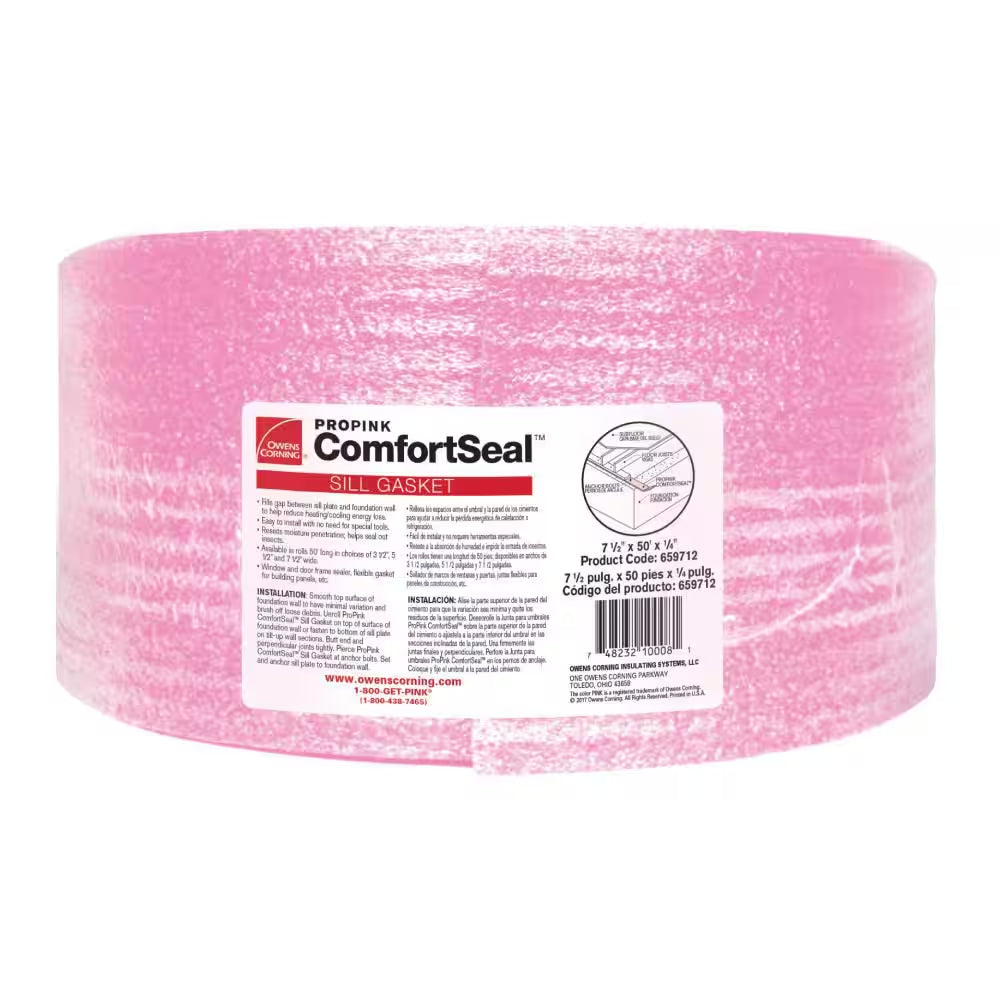 Propink Comfortseal 7-1/2 In. X 50 Ft. Multi-Use Ridged Sill Plate Gasket (6-Roll per Bag)