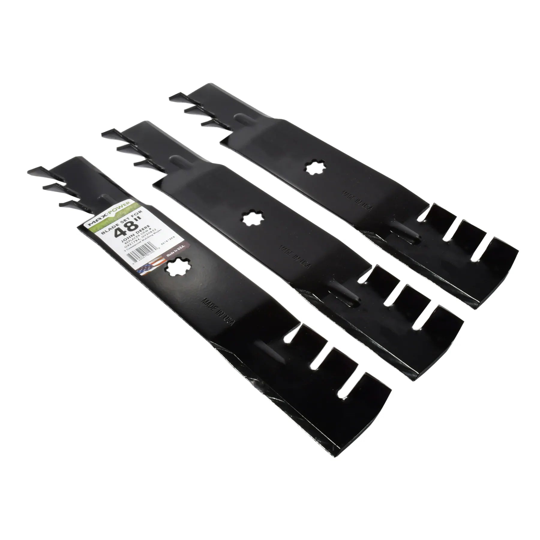 48-In Deck Mulching Mower Blade for Riding Lawn 3 -Pack Replaces OEM Numbers GX21784, GX21786, and GY20852