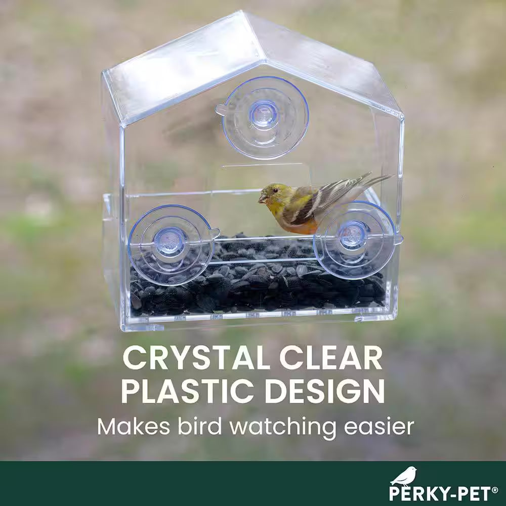 Clear Window Bird Feeder with 4 Suction Cups - 0.5 Lb. Capacity