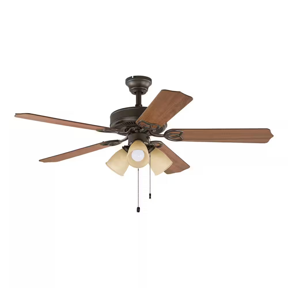 Brookhurst 52 In. LED Indoor Oil Rubbed Bronze Ceiling Fan with Light Kit