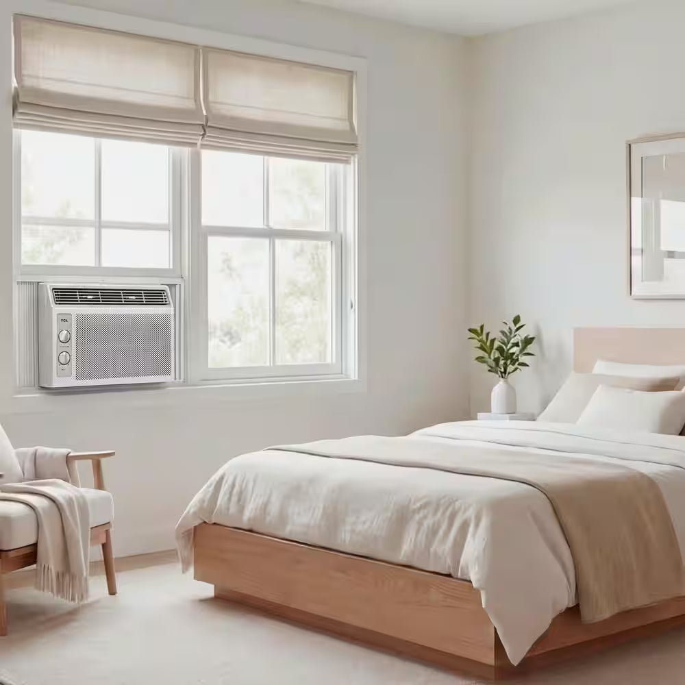 5,000 BTU (DOE) Mechanical Window Air Conditioner Cools 150 Sq. Ft. in White