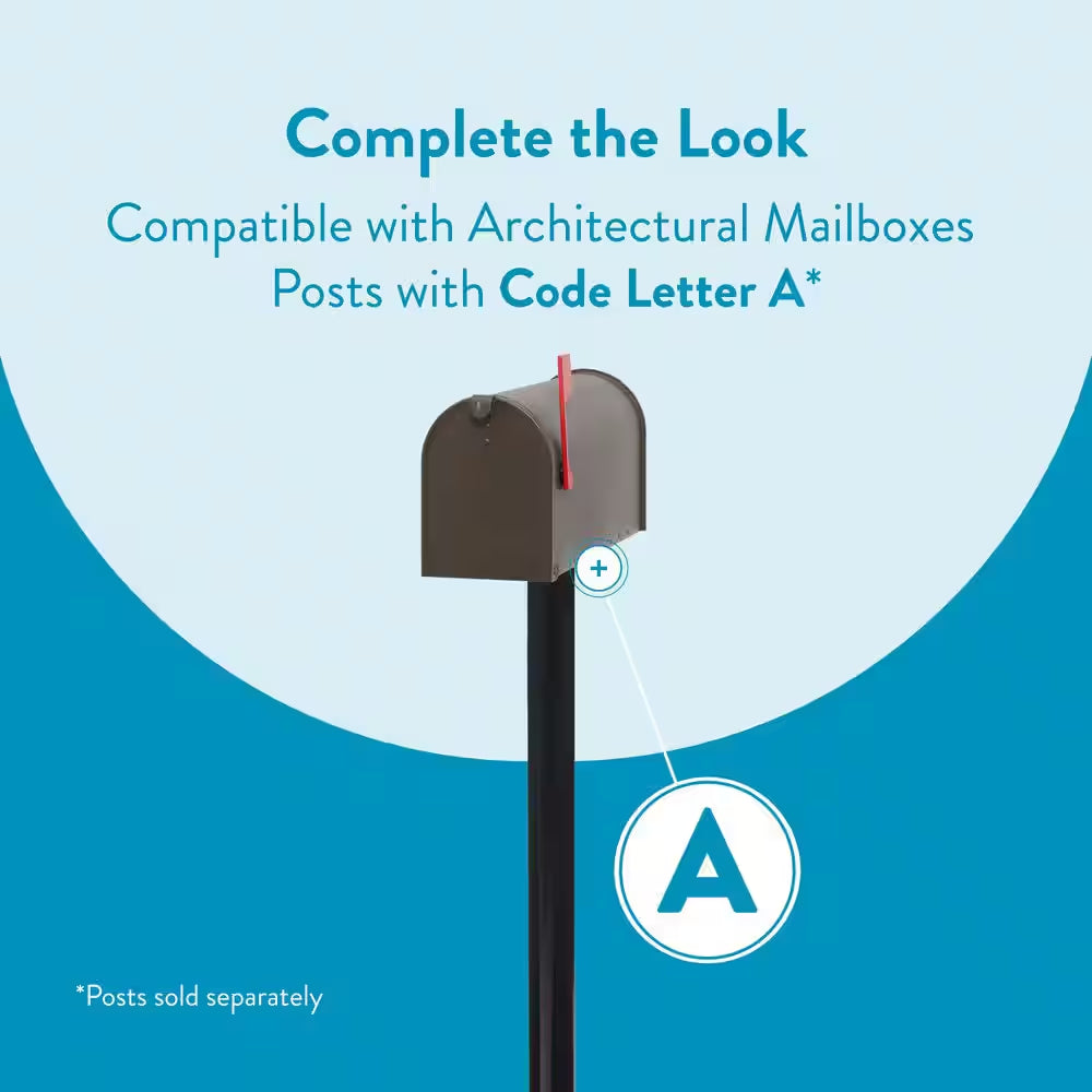 Elite Bronze, Medium, Steel, Post Mount Mailbox