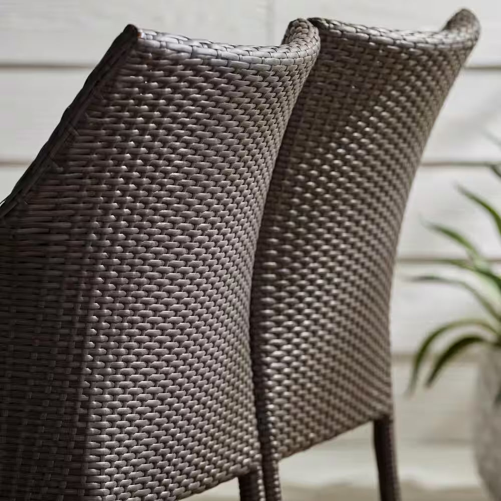 Terrace View 4-Piece Wicker Patio Conversation Set with Green Cushions
